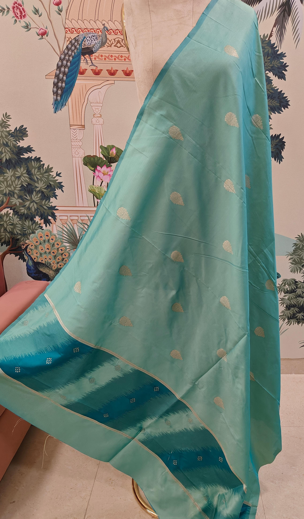 Aqua Blue Banaras Duppata