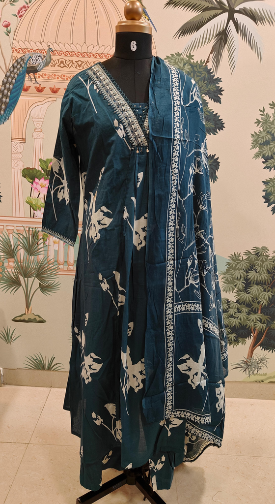  Teal Blossom Suit Set