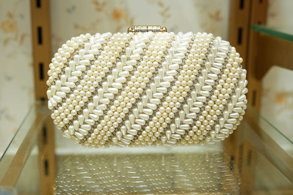 Ivory Luxe Pearl Clutch