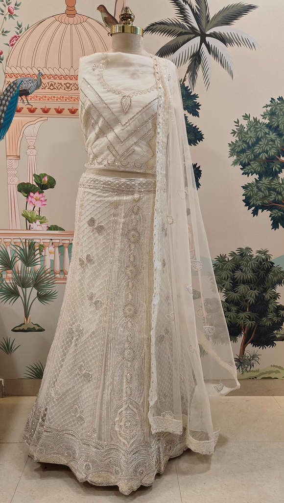 White Noor Ivory  Lehanga