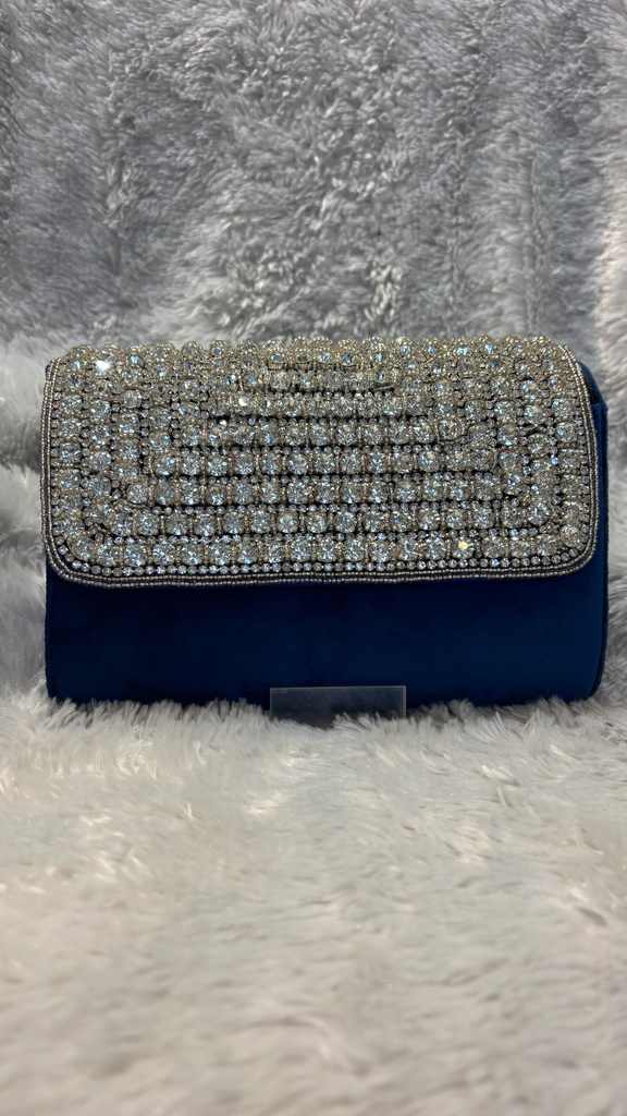 Midnight Sparkle Crystal Clutch