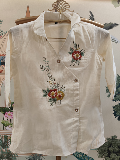 Flower Styled Muslin Top
