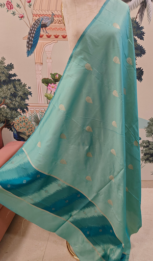 Aqua Blue Banaras Duppata