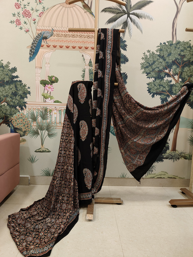 Midnight Ajrakh Drape