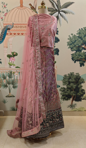Gulabi Velvet Charm Lehanga