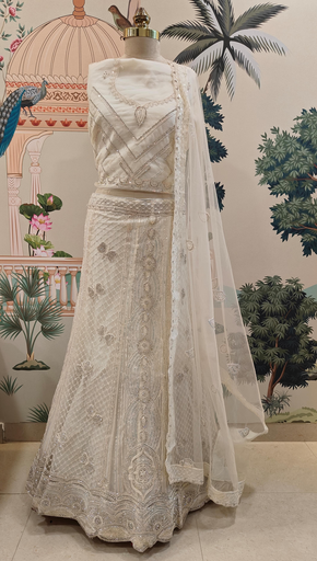 White Noor Ivory  Lehanga
