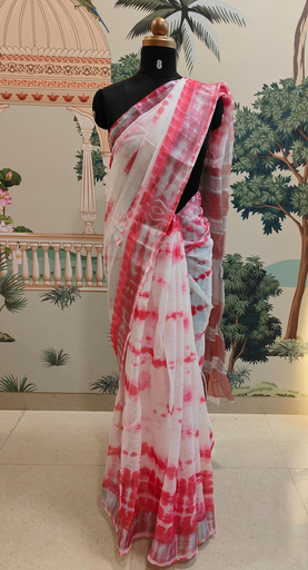 Blush Wave Jute Saree