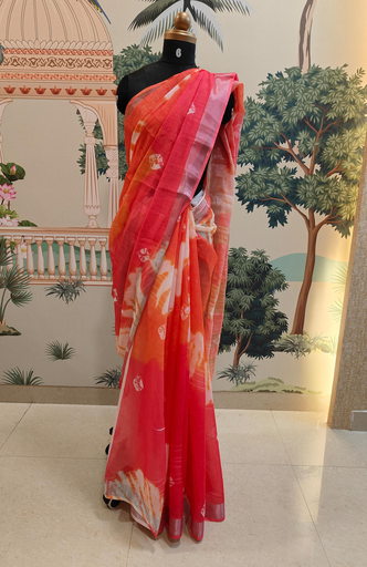 Sunset Designed Jute Saree