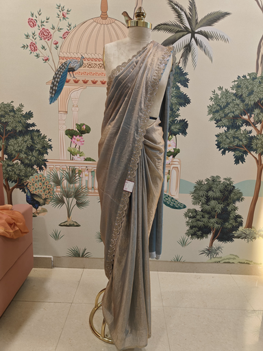 Chiffon Cut Beads Work Saree
