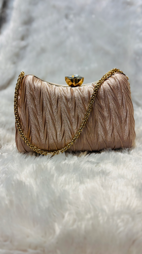 Champagne Satin Clutch Purse