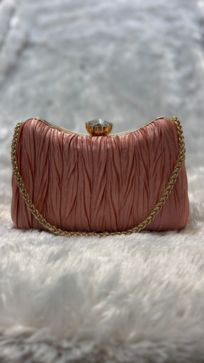 Pink Satin Clutch Purse