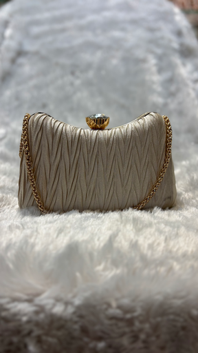 White Satin Clutch Purse