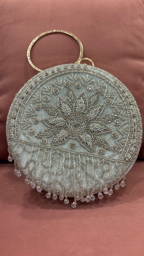 Crystal Lotus Embellished Clutch