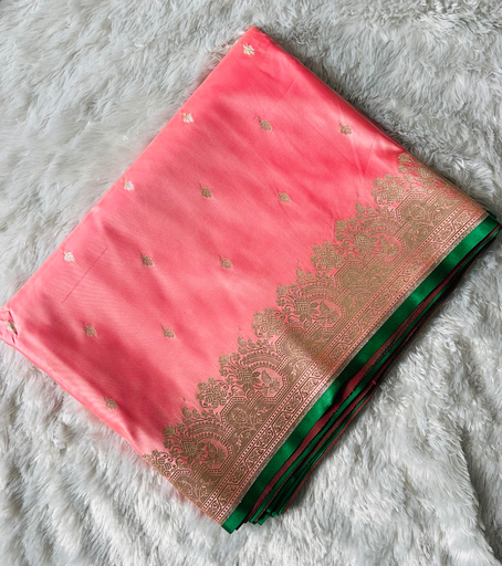 Peach bananas saree