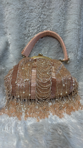 Rose Gold Tassel Clutch