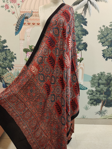 Red Modal Silk Ajrakh